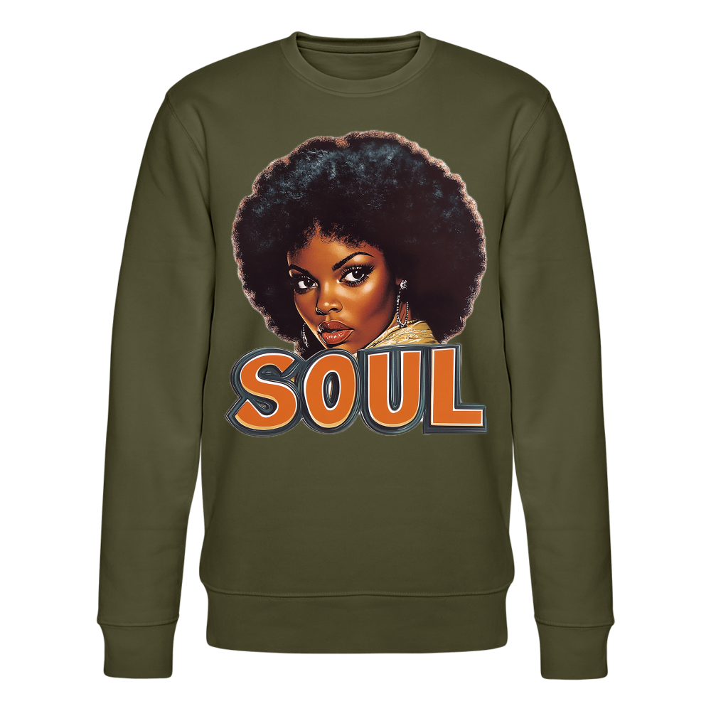 Soulful Vibes, Ekologisk sweatshirt CHANGER unisex från Stanley/Stella - kaki