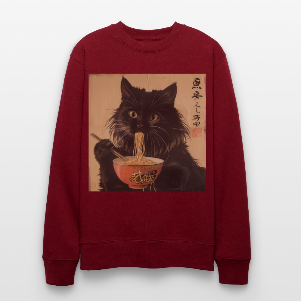 Kejsarens Katt och Ramens Hemlighet, Ekologisk sweatshirt CHANGER unisex från Stanley/Stella - vinröd