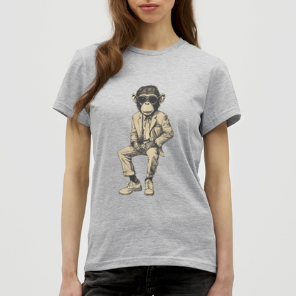 Mod Monkey, T-shirt dam - gråmelerad