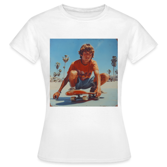 Sunset Vibes, 70s Style, T-shirt dam - vit