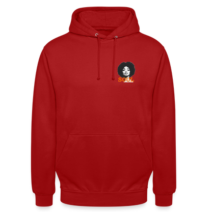 SOUL PWR, Luvtröja unisex - Litet brösttryck - röd