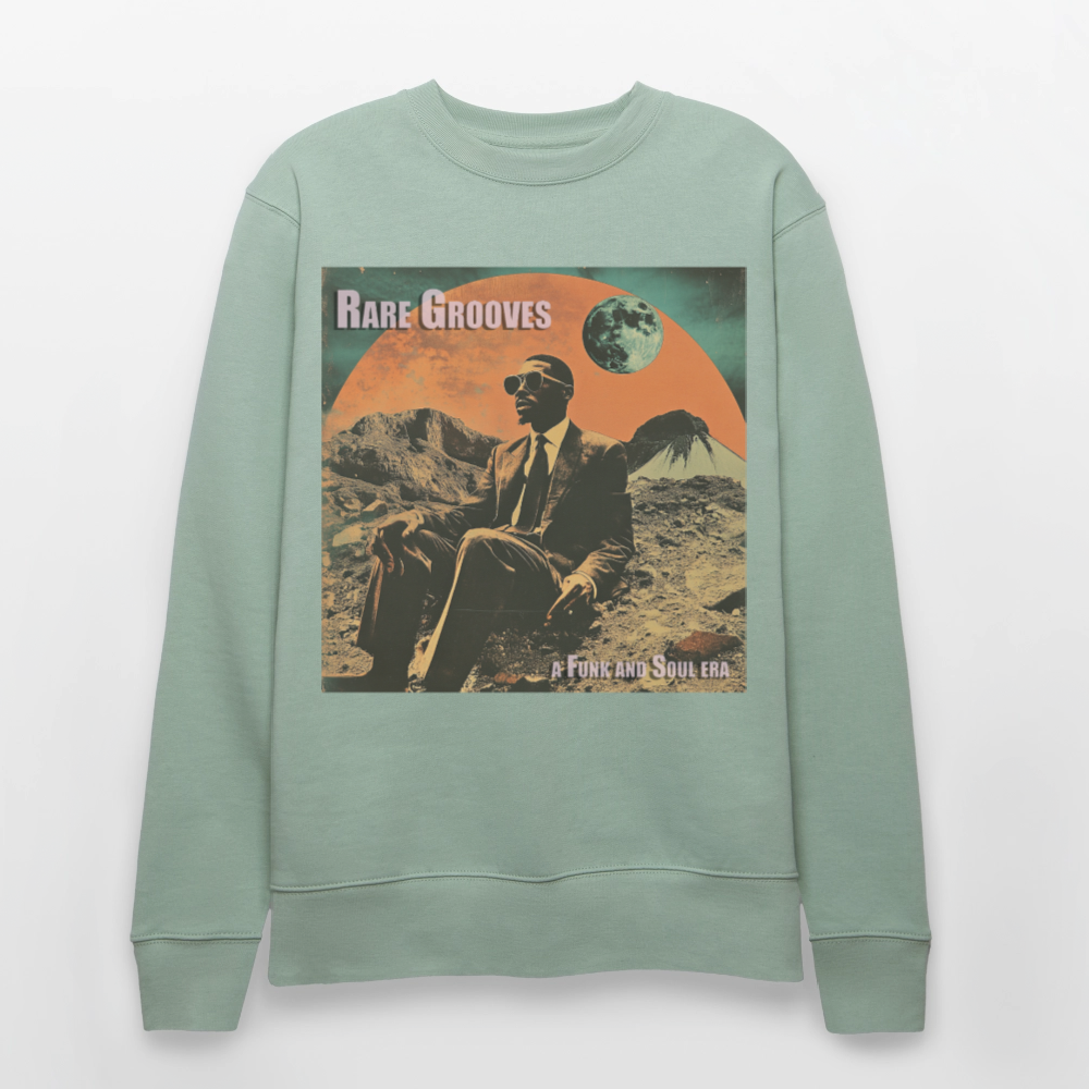 Vinylskatter: Att hitta sällsynta grooves, Ekologisk sweatshirt CHANGER unisex från Stanley/Stella - ljus grågrön