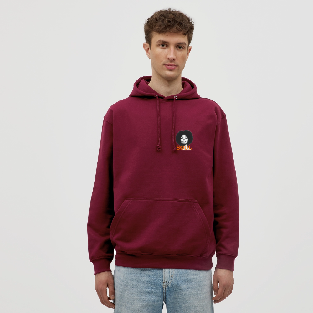 SOUL PWR, Luvtröja unisex - Litet brösttryck - bordeaux