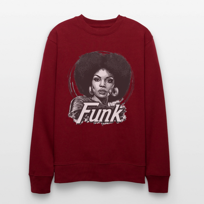 Funk Queen: Power in Motion (transparent bakgrund), Ekologisk sweatshirt CHANGER unisex från Stanley/Stella - vinröd