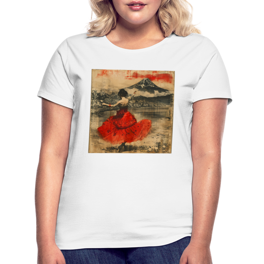 Flamenco i Solens Land, T-shirt dam - vit