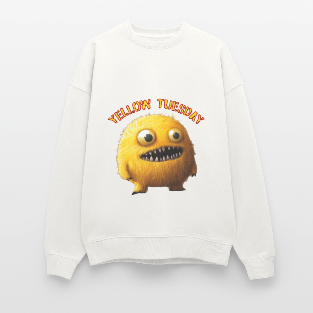 Yellow Tuesday – Funky, Not Blue, Ekologisk oversizetröja RADDER unisex från Stanley/Stella - OFF WHITE