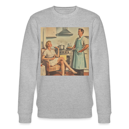 Äta bör man - annars dör man, Ekologisk sweatshirt CHANGER unisex från Stanley/Stella - gråmelerad