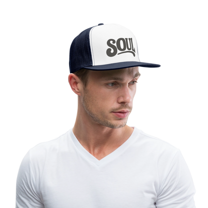 All About Soul, Trucker Cap - vit/marinblå
