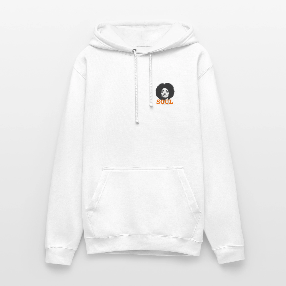 SOUL PWR, Luvtröja unisex - Litet brösttryck - vit