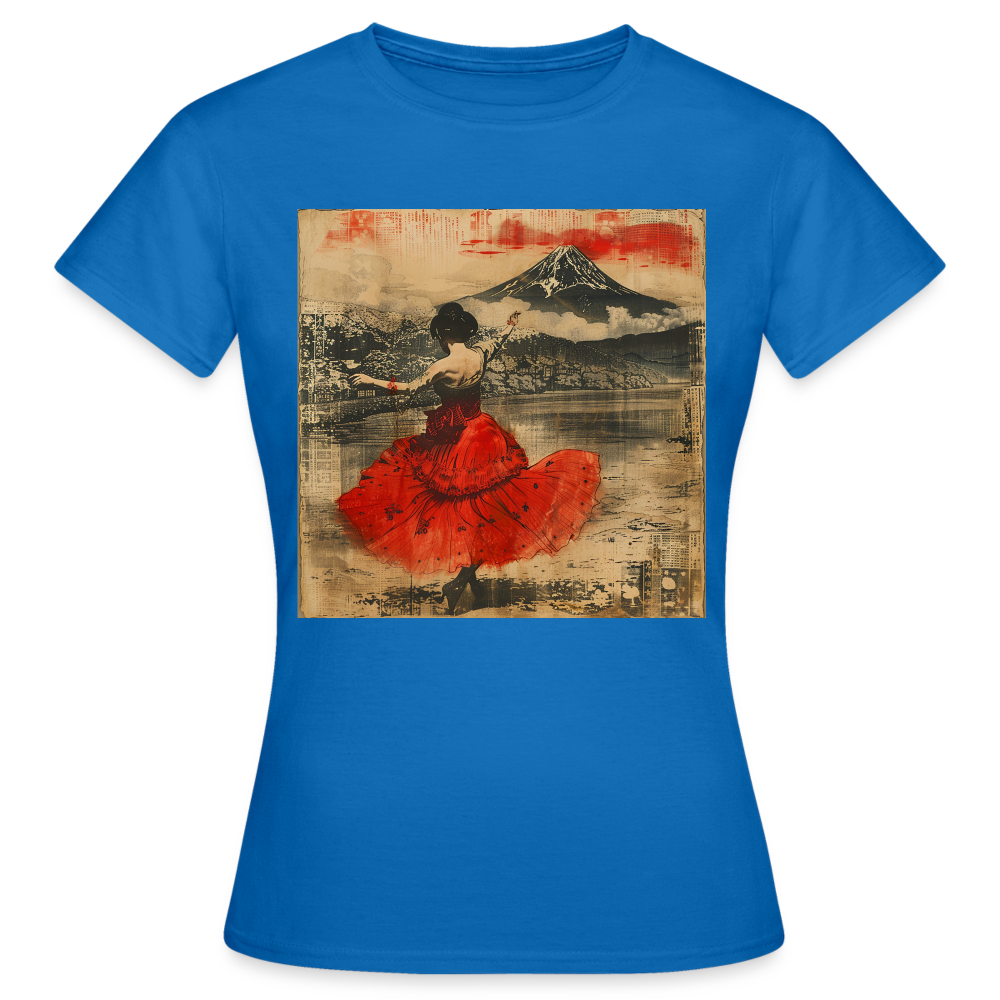 Flamenco i Solens Land, T-shirt dam - royalblå