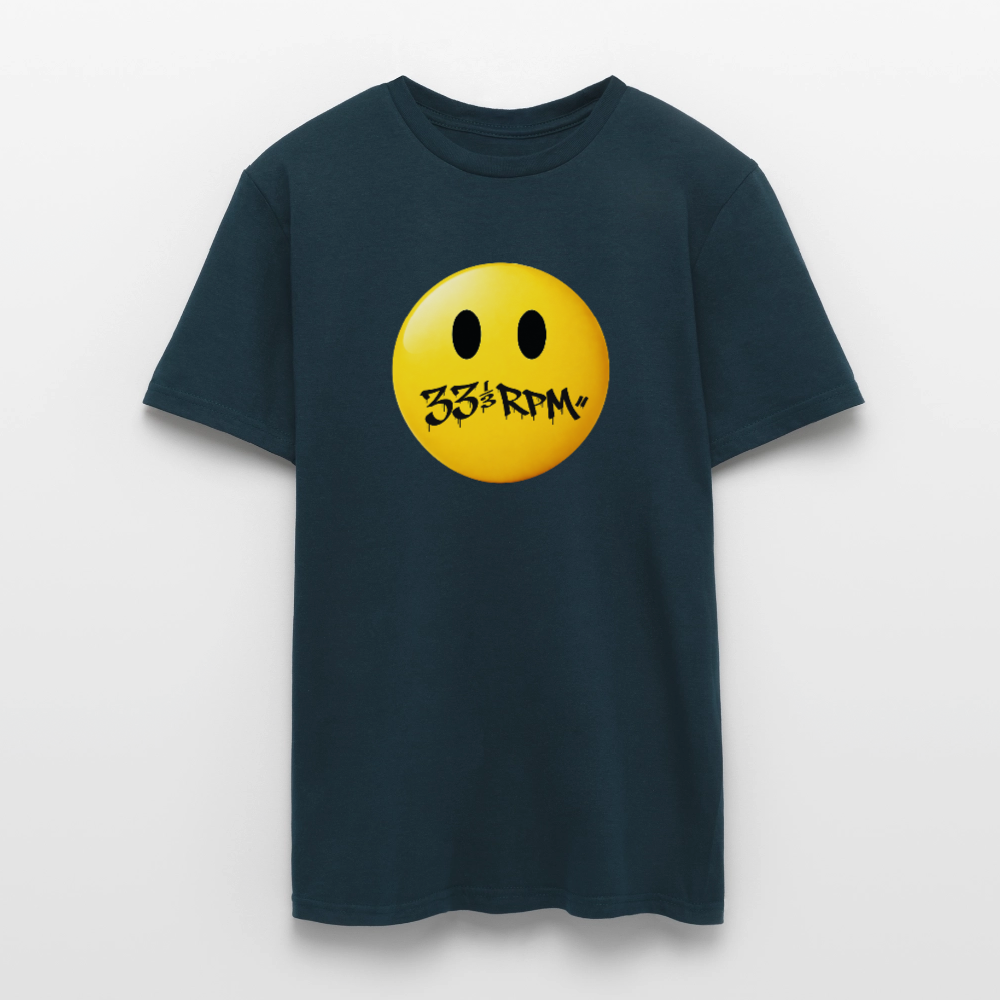 Turntable Grin, T-shirt unisex - marinblå