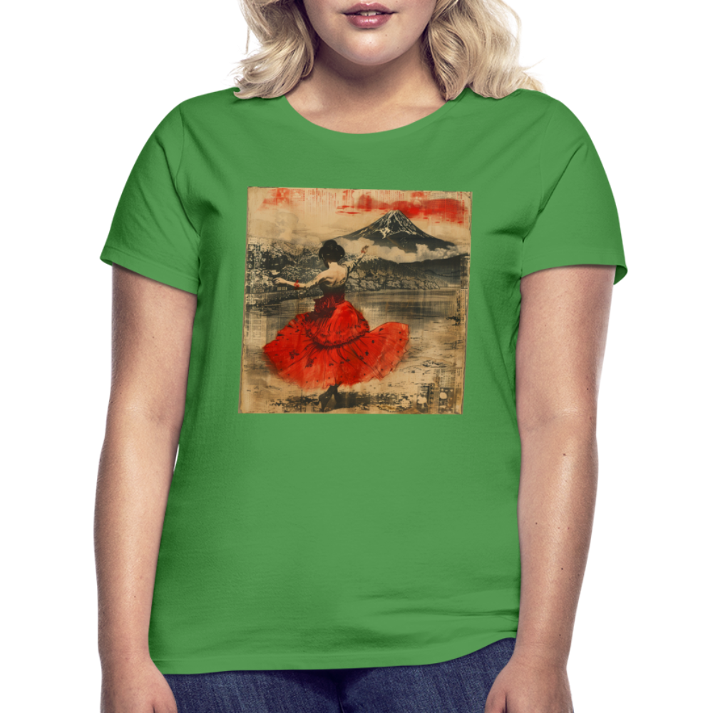 Flamenco i Solens Land, T-shirt dam - kellygrön