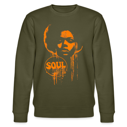 SOUL GLOW, Ekologisk sweatshirt CHANGER unisex från Stanley/Stella - kaki