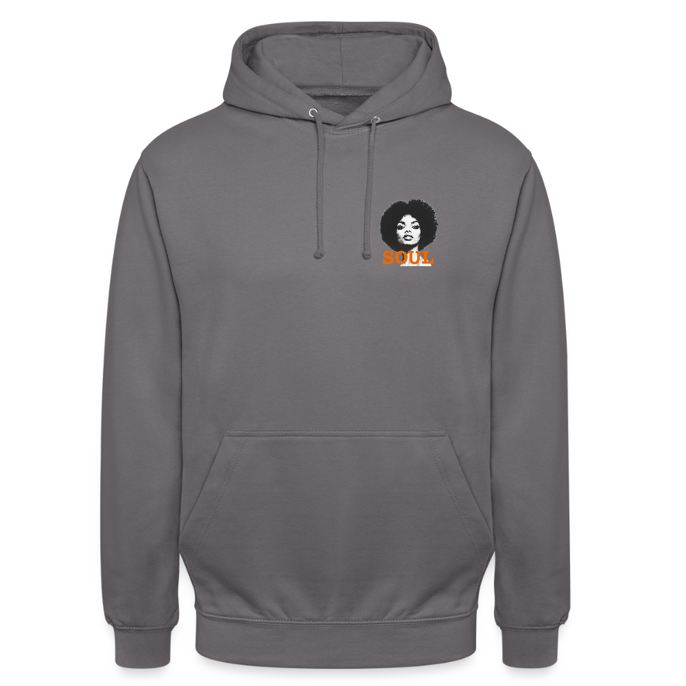 SOUL PWR, Luvtröja unisex - Litet brösttryck - mellangrå