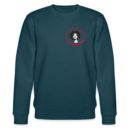 Where Music Lives – Powered by Acceso Family (small print), Ekologisk sweatshirt CHANGER unisex från Stanley/Stella - mörk petrol