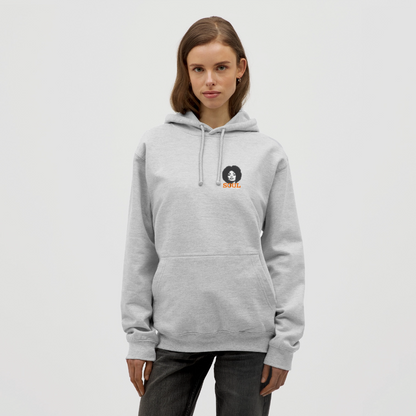 SOUL PWR, Luvtröja unisex - Litet brösttryck - ljusgråmelerad