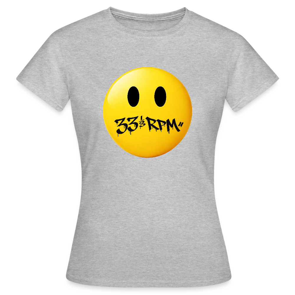 Turntable Grin, T-shirt dam - gråmelerad
