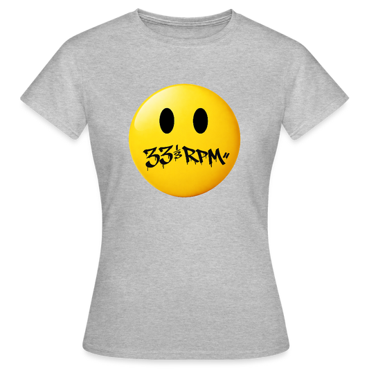 Turntable Grin, T-shirt dam - gråmelerad