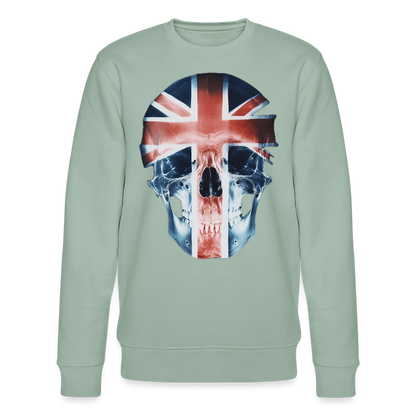 God Save the Skull, Ekologisk sweatshirt CHANGER unisex från Stanley/Stella - ljus grågrön