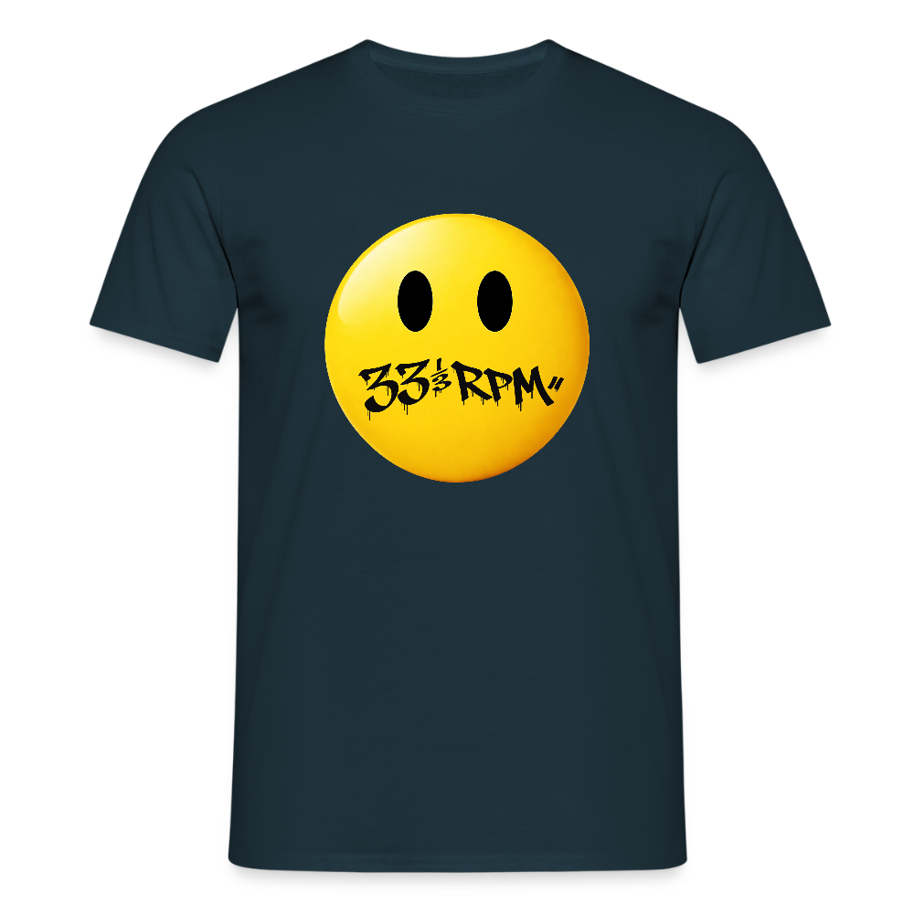 Turntable Grin, T-shirt unisex - marinblå
