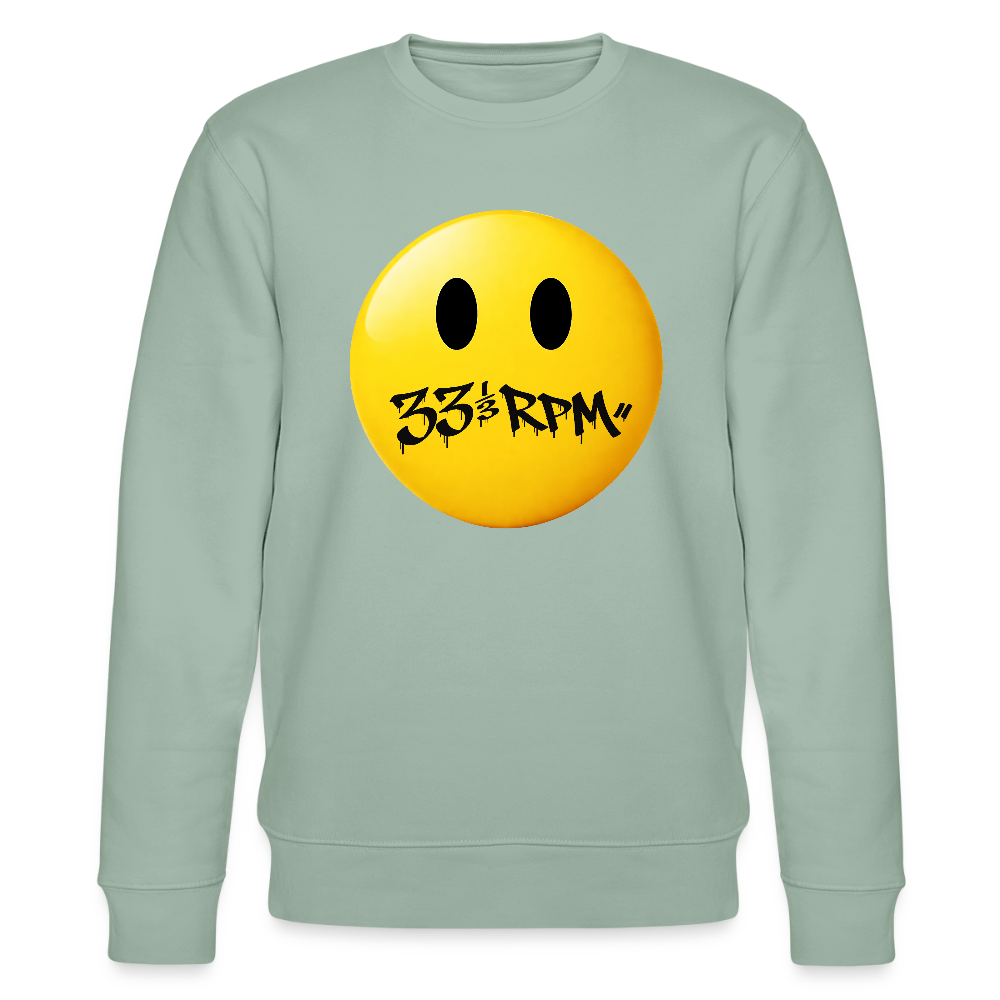 Turntable Grin, Ekologisk sweatshirt CHANGER unisex från Stanley/Stella - ljus grågrön
