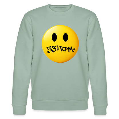 Turntable Grin, Ekologisk sweatshirt CHANGER unisex från Stanley/Stella - ljus grågrön