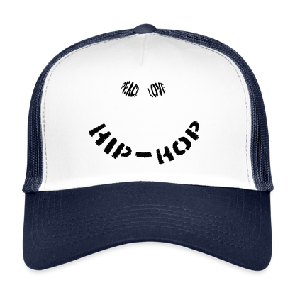 Peace, Love & Hip-Hop, Trucker Cap - vit/marinblå