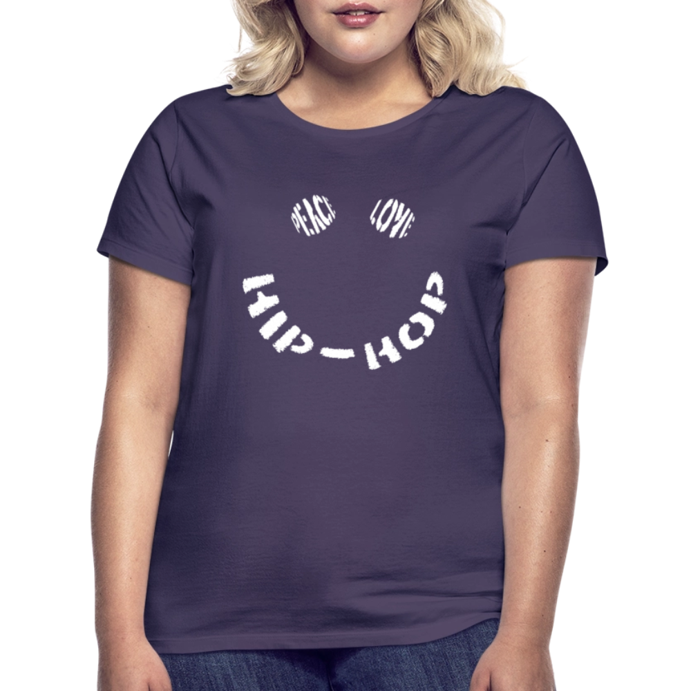 Peace, Love & Hip-Hop, T-shirt dam - mörklila