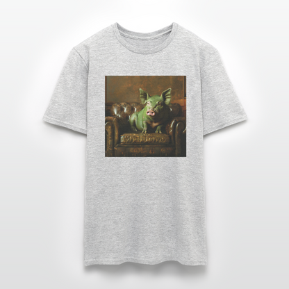 Grön Elegans, T-shirt herr - gråmelerad