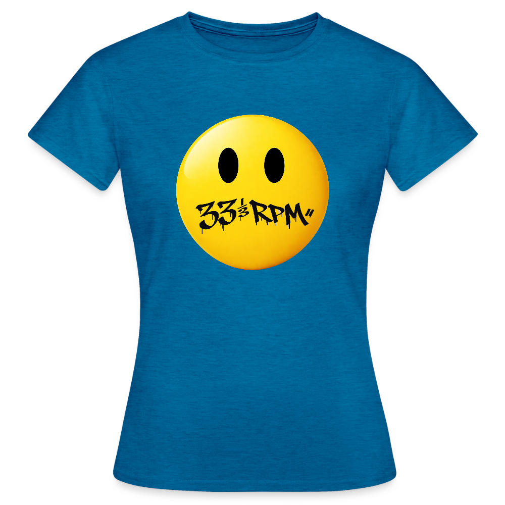 Turntable Grin, T-shirt dam - antikblå safirljung