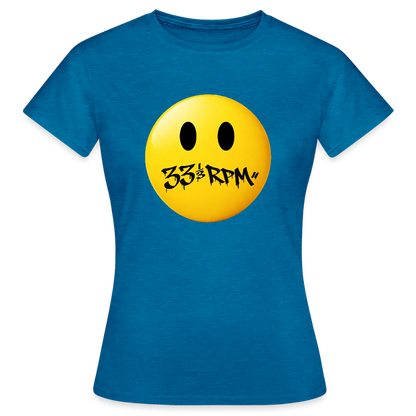Turntable Grin, T-shirt dam - antikblå safirljung