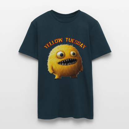 Yellow Tuesday – Funky, Not Blue, T-shirt herr - marinblå