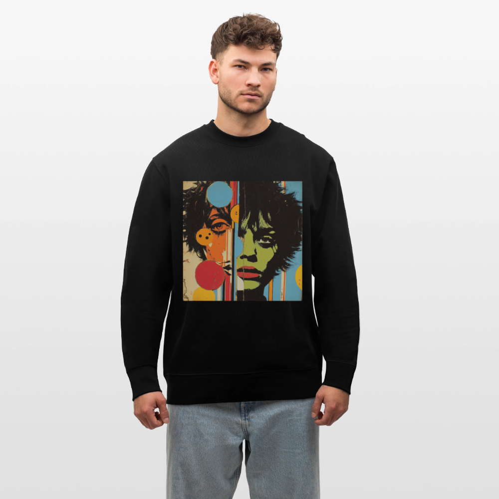 Split Faces, Ekologisk sweatshirt CHANGER unisex från Stanley/Stella - svart