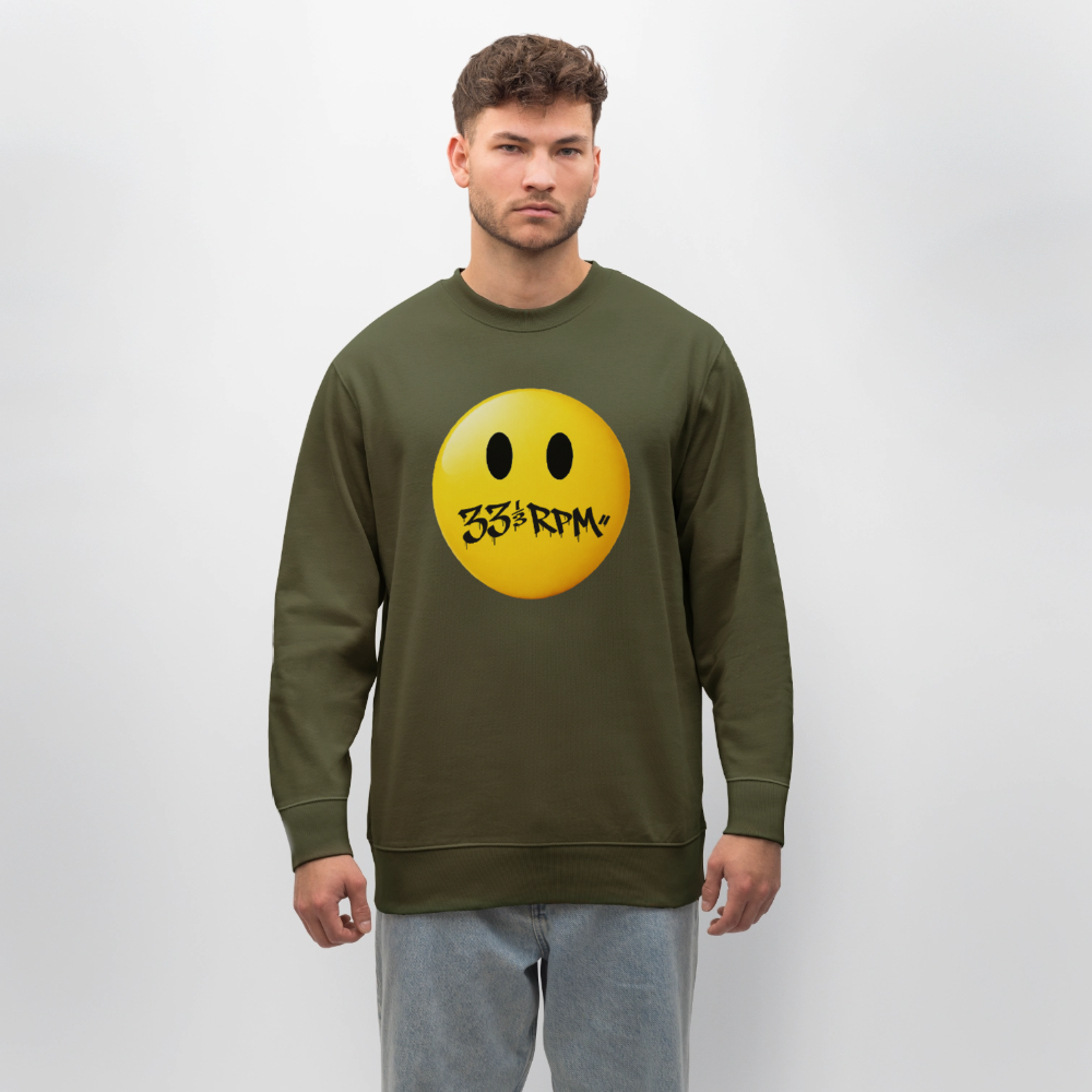 Turntable Grin, Ekologisk sweatshirt CHANGER unisex från Stanley/Stella - kaki