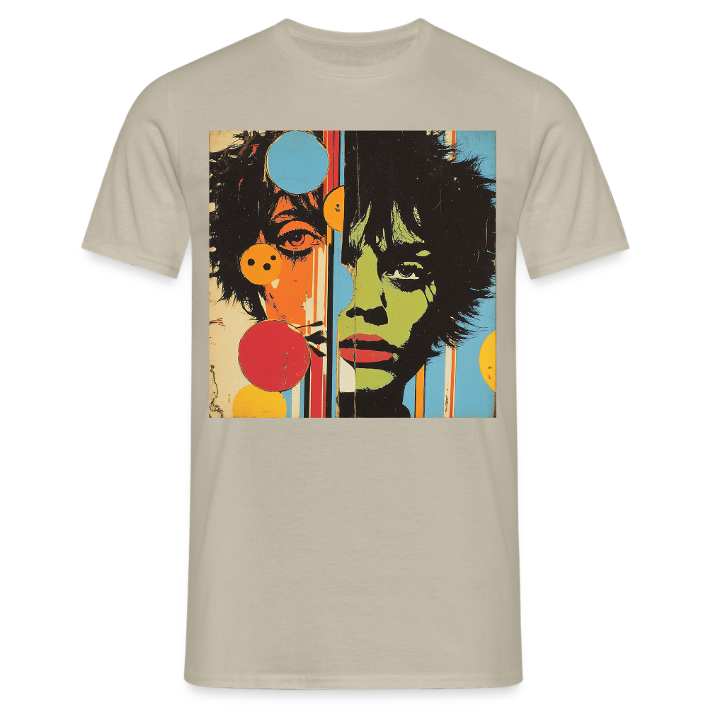 Split Faces, T-shirt herr - sandbeige