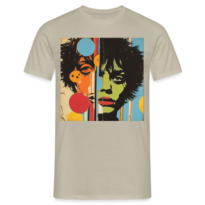 Split Faces, T-shirt herr - sandbeige