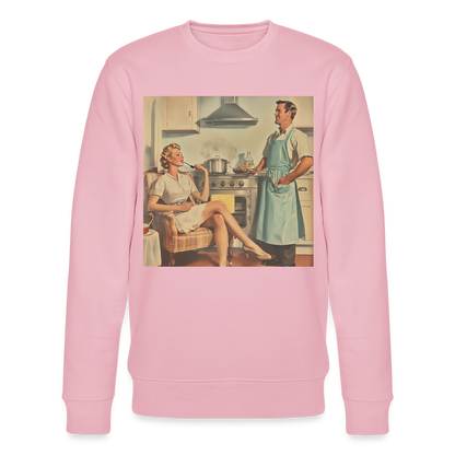 Äta bör man - annars dör man, Ekologisk sweatshirt CHANGER unisex från Stanley/Stella - ljusrosa