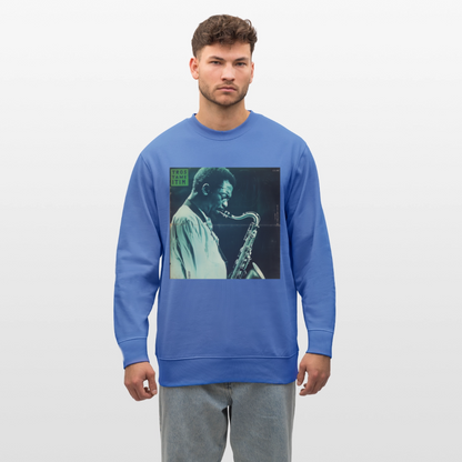 Gåtfull figur i jazzens underground, Ekologisk sweatshirt CHANGER unisex från Stanley/Stella - blå