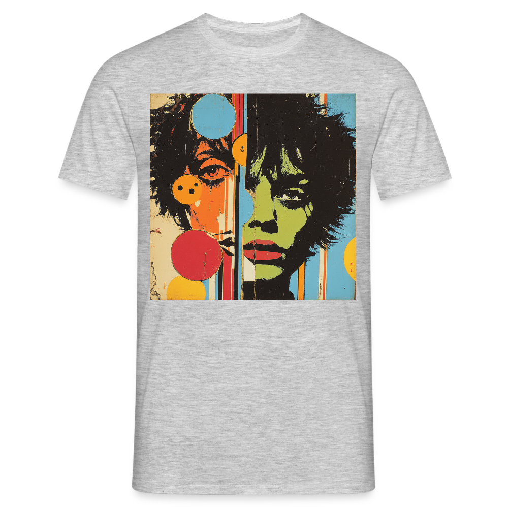 Split Faces, T-shirt herr - gråmelerad