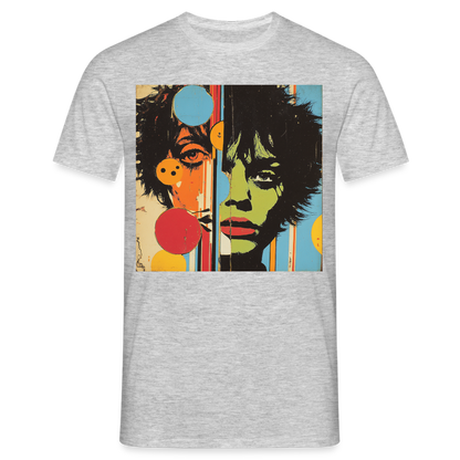 Split Faces, T-shirt herr - gråmelerad