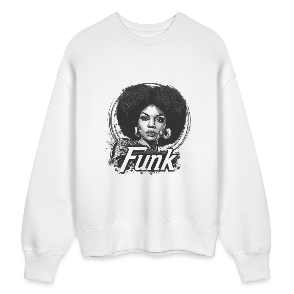 Funk Queen: Power in Motion, Ekologisk oversizetröja RADDER unisex från Stanley/Stella - vit