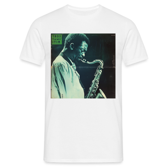 Gåtfull figur i jazzens underground, T-shirt herr - vit