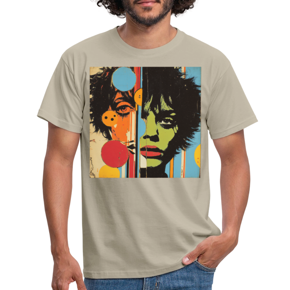 Split Faces, T-shirt herr - sandbeige