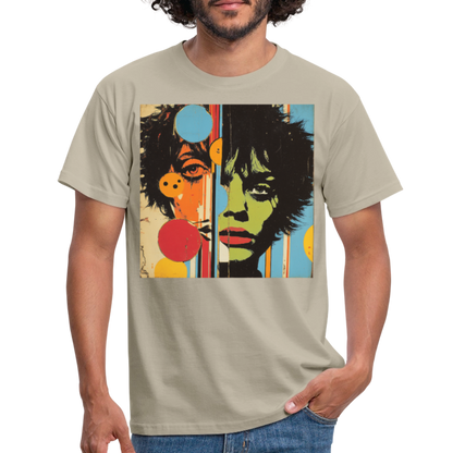 Split Faces, T-shirt herr - sandbeige