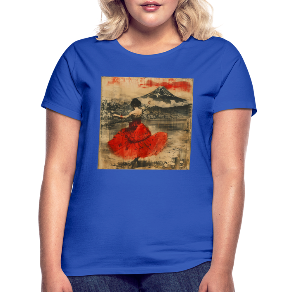 Flamenco i Solens Land, T-shirt dam - royalblå