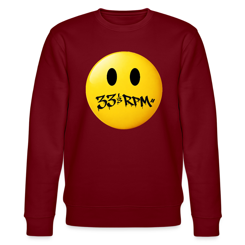 Turntable Grin, Ekologisk sweatshirt CHANGER unisex från Stanley/Stella - vinröd