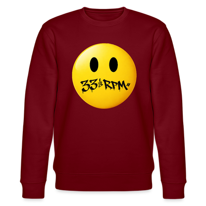 Turntable Grin, Ekologisk sweatshirt CHANGER unisex från Stanley/Stella - vinröd
