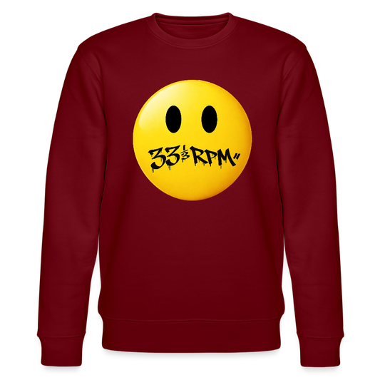Turntable Grin, Ekologisk sweatshirt CHANGER unisex från Stanley/Stella - vinröd