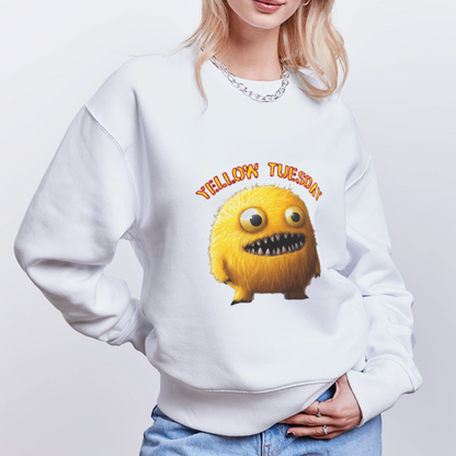 Yellow Tuesday – Funky, Not Blue, Ekologisk oversizetröja RADDER unisex från Stanley/Stella - vit