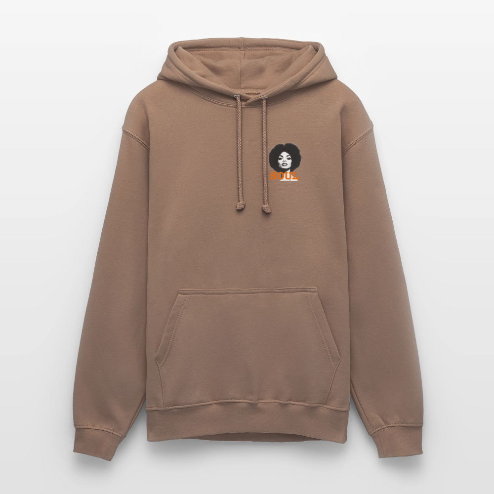 SOUL PWR, Luvtröja unisex - Litet brösttryck - mocka